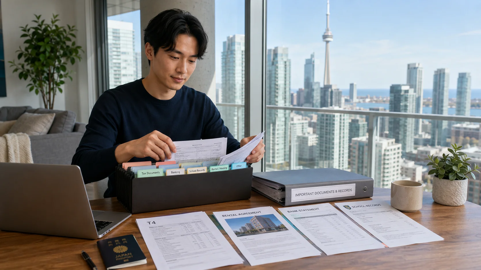 帰国後も必要になるかもしれないカナダの書類|T4・契約書・銀行明細・学校書類 - カナダから日本へ帰国した後も必要になる可能性があるT4、賃貸契約書、家賃領収書、銀行明細、学校書類を、帰国前に保存しておきたい理由とあわせて整理します。