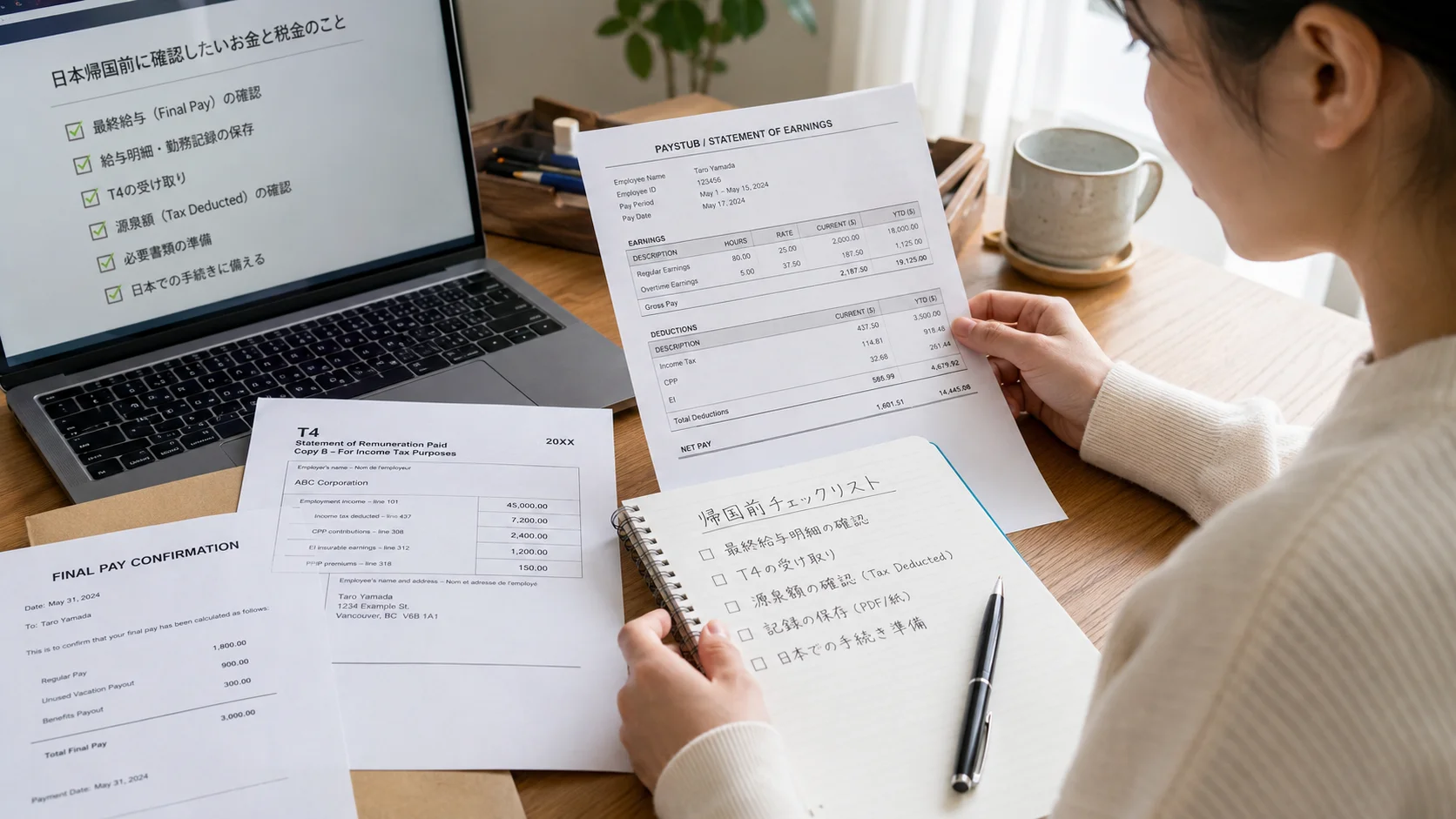 給与明細とT4の確認メモ