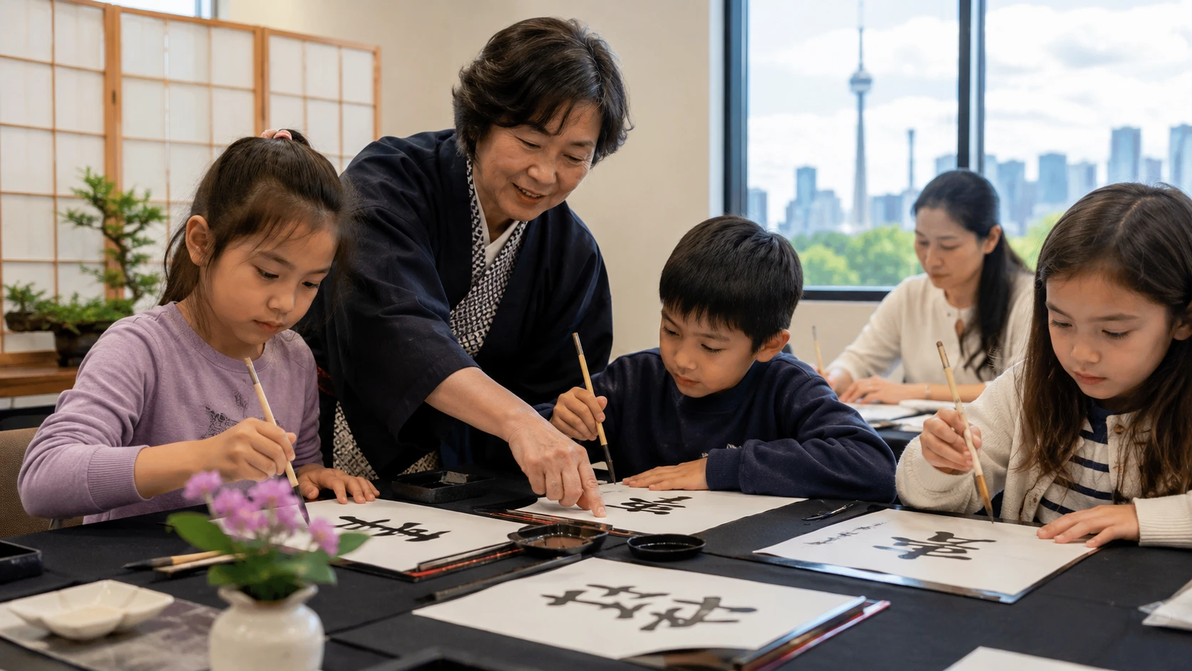 トロントで子どもが日本語を学ぶイメージ