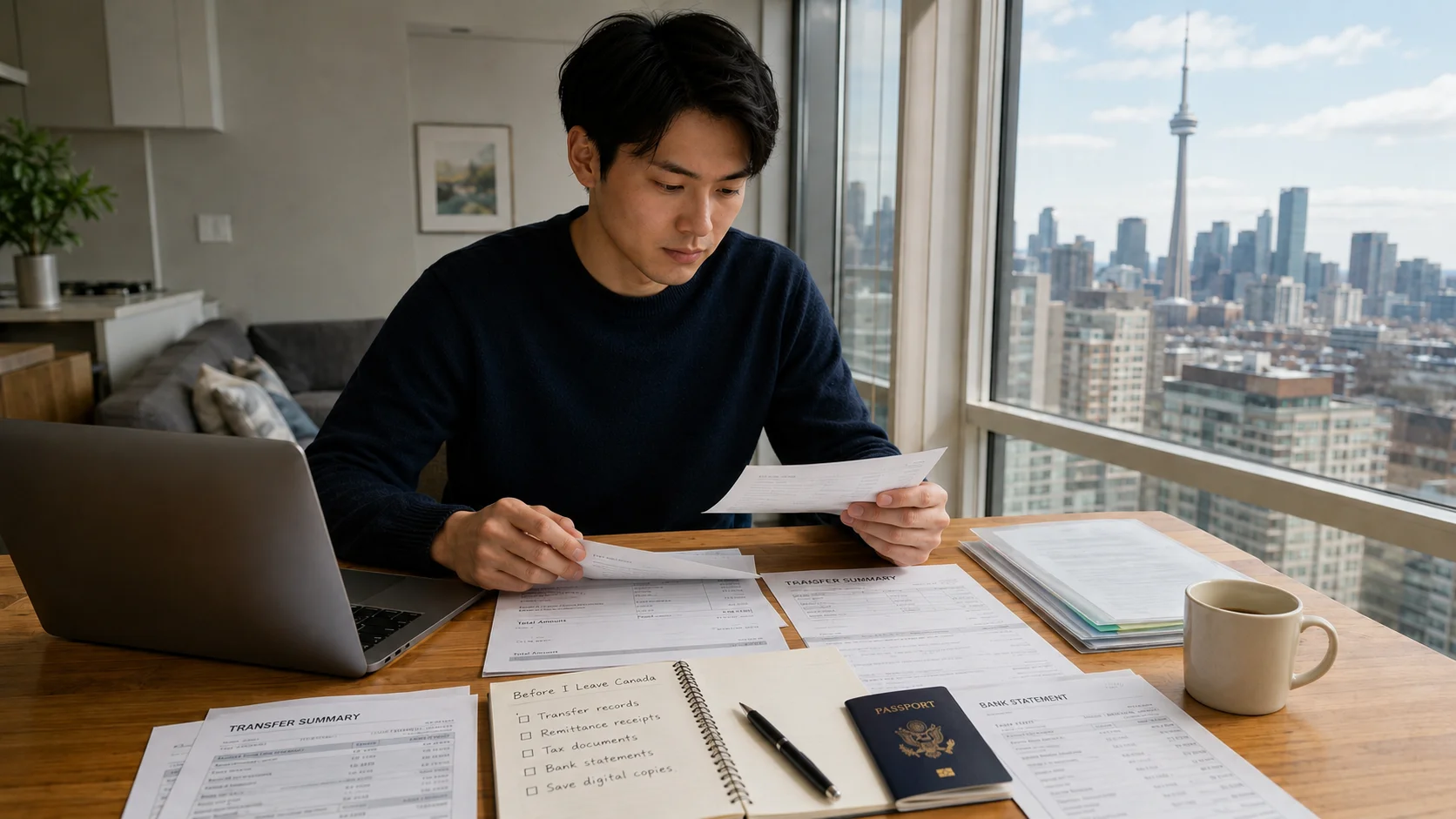海外から銀行アプリと認証設定を確認するイメージ