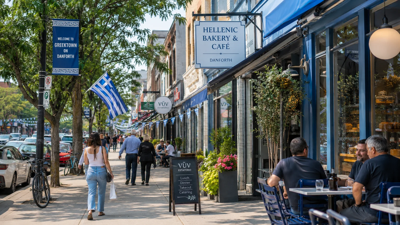 Danforth Avenue周辺を歩くトロントの街並み