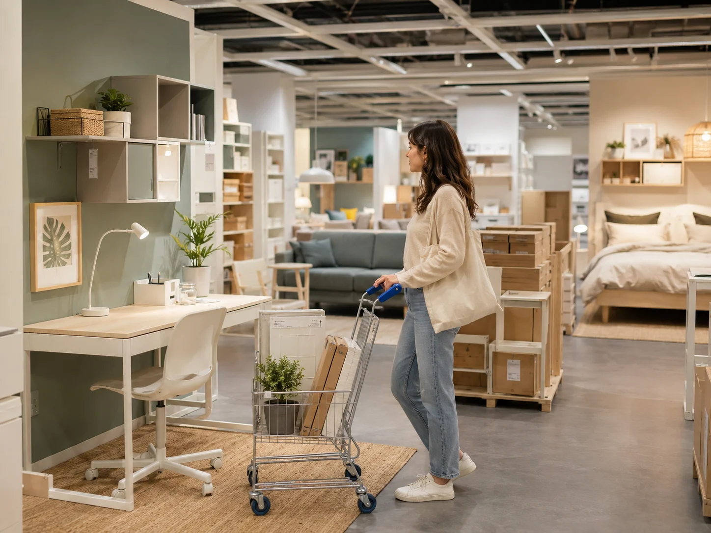 IKEAや大型店で家具を選ぶイメージ