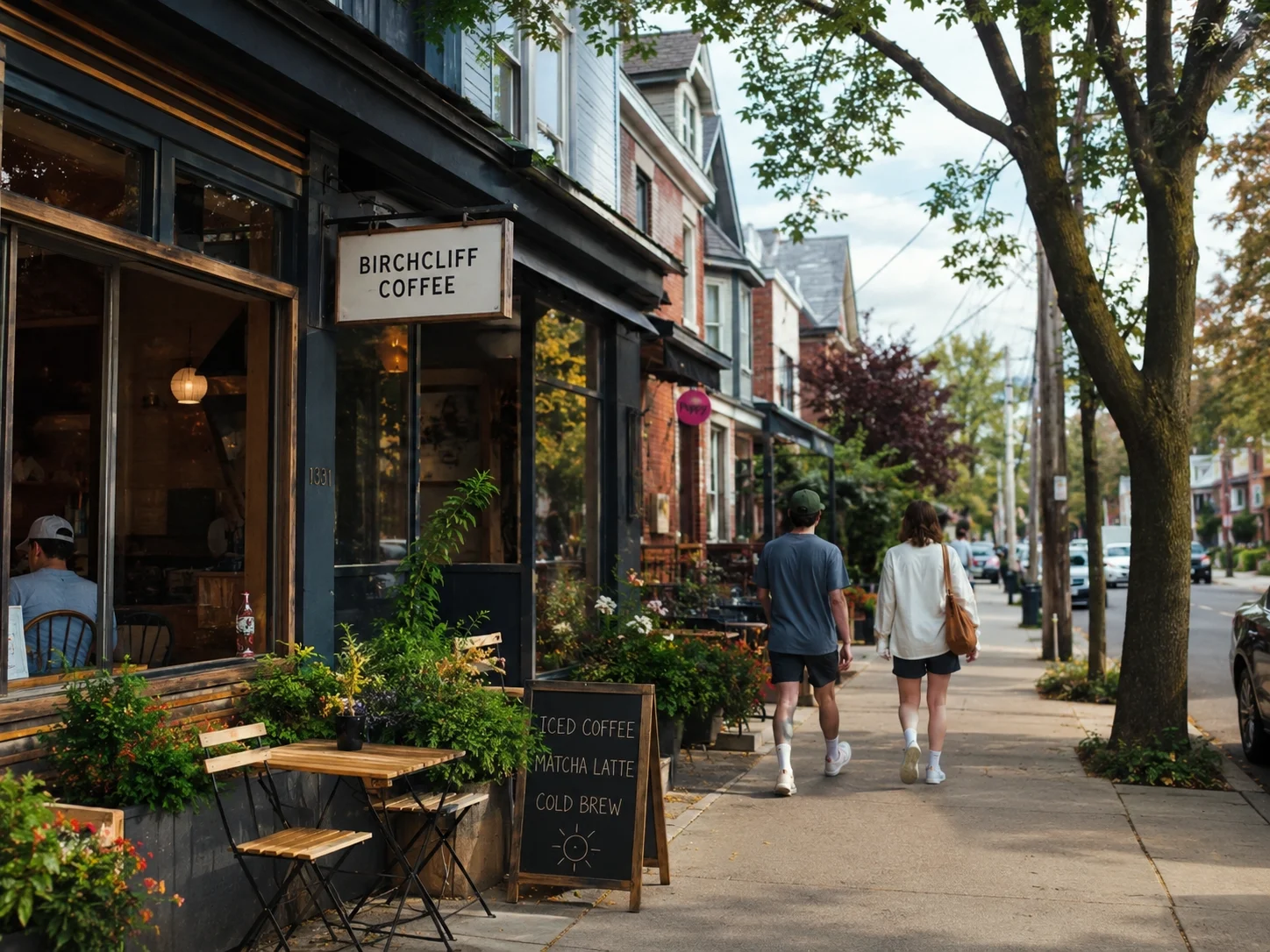 Eastside Torontoのローカルなカフェとレストラン外観