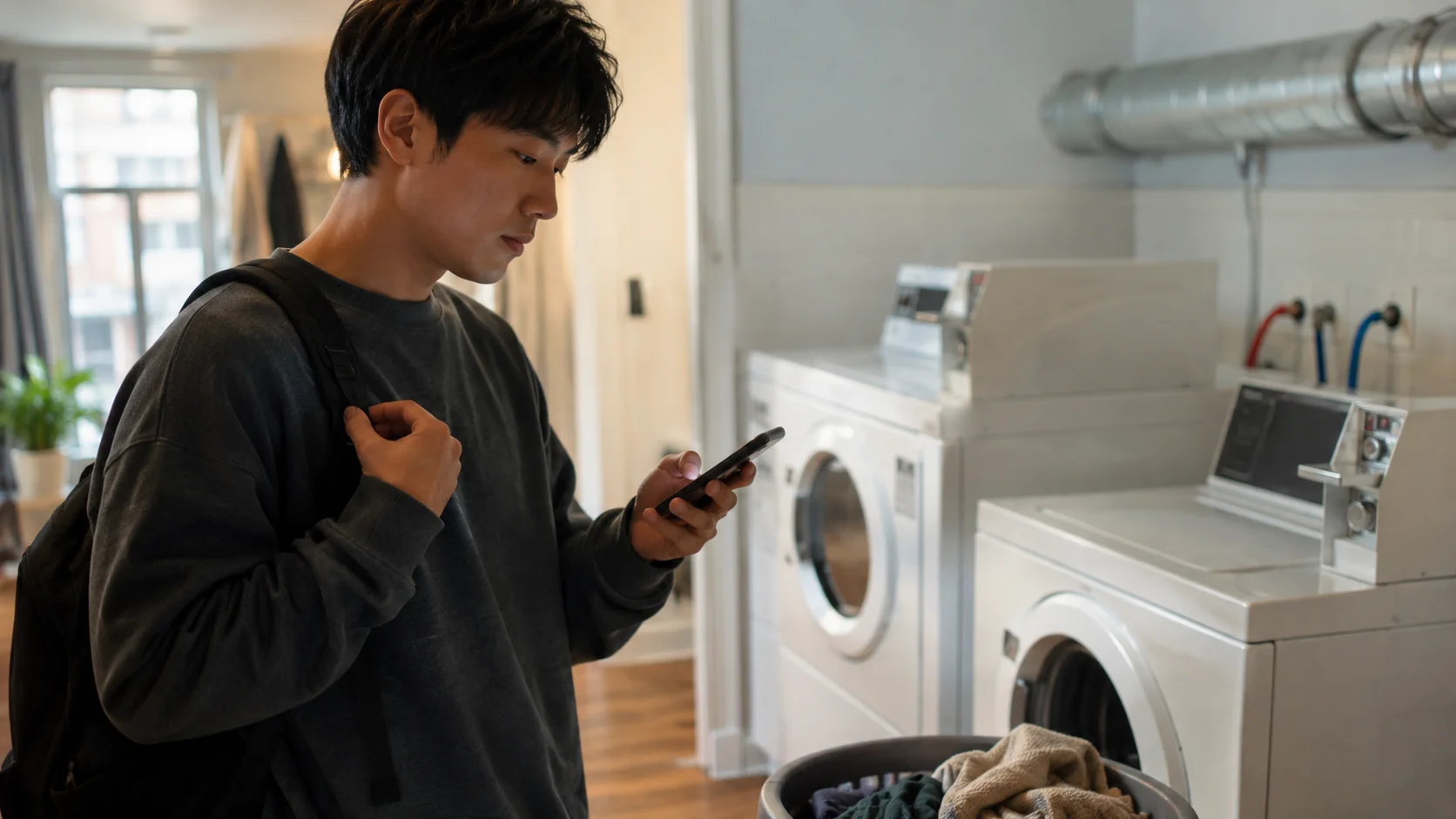 Wi-Fiの接続確認とランドリールームの使い方を確認する入居初日