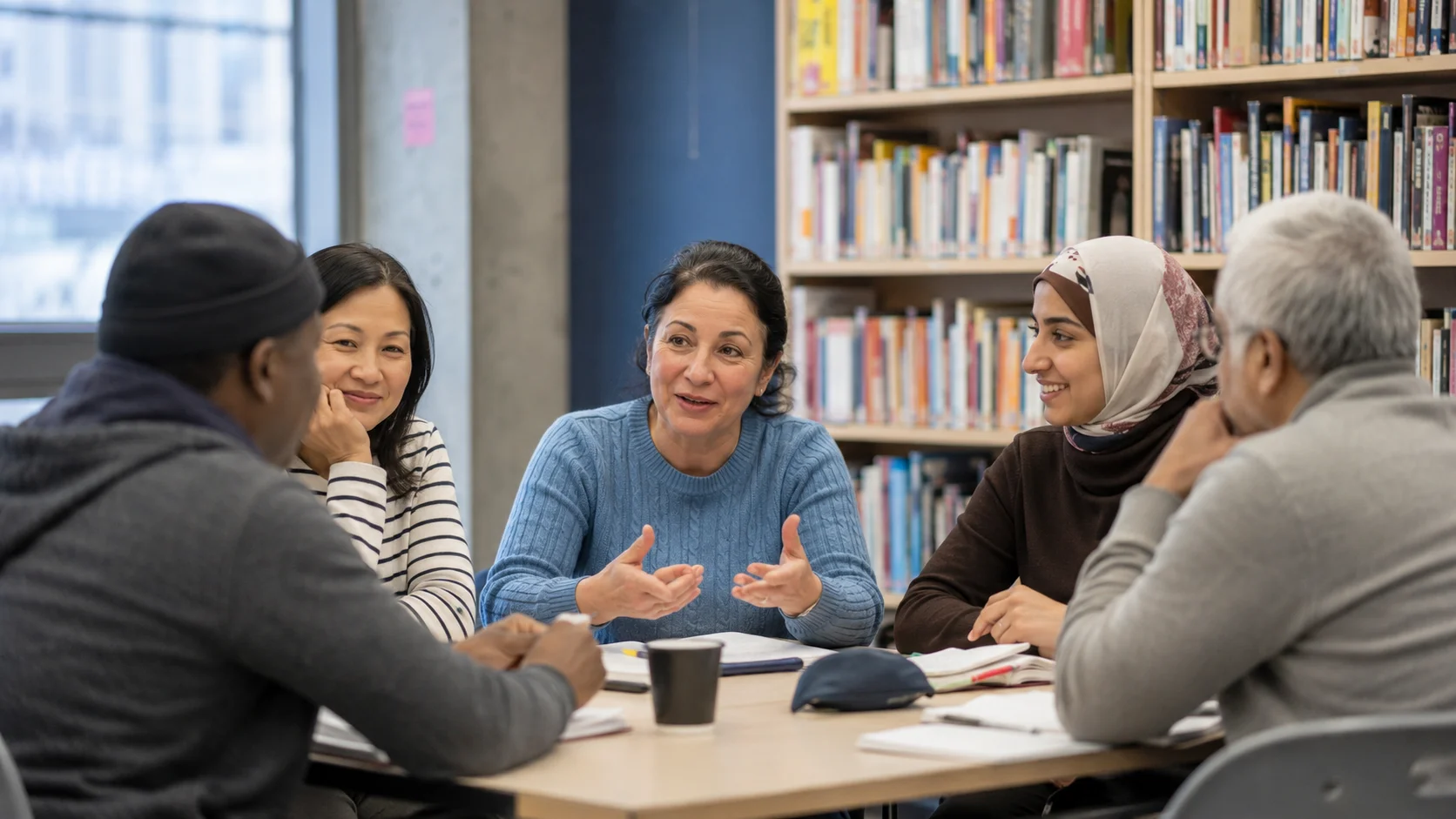 Toronto Public Libraryの英語練習イベントに参加するイメージ